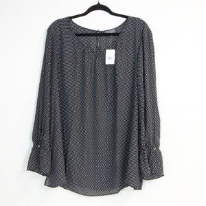 The Limited Black & White Tiny Dot Blouse NWT